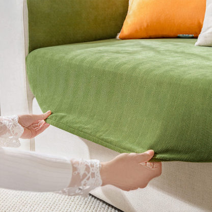 Herringbone Chenille Elastic Full Coverage Anti-Slip Magic Sofa Cover