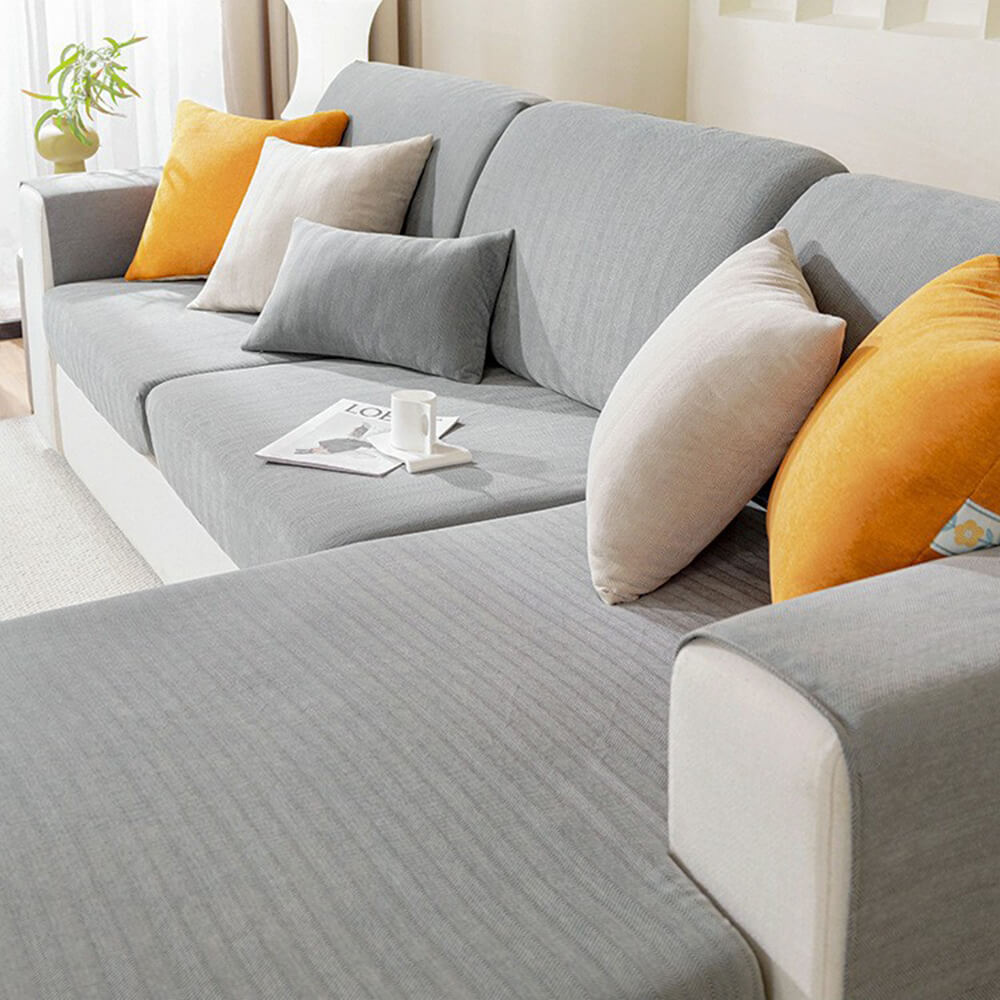 Herringbone Chenille Elastic Full Coverage Anti-Slip Magic Sofa Cover
