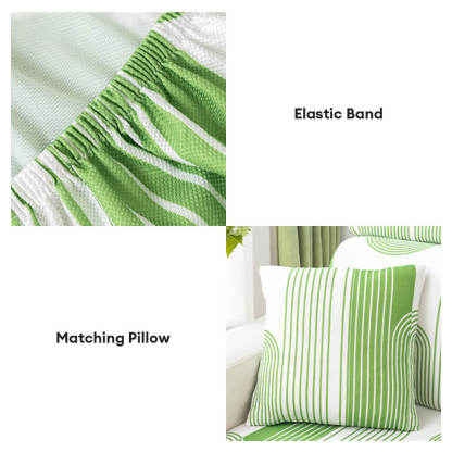 Linear Pattern Cooling Ice Silk Stretch Magic Sofa Cover