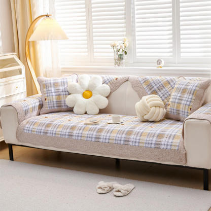 Garden Quilted Patchwork Soft Cotton Anti-Scratch Non-slip Sofa Cover