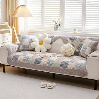 Garden Quilted Patchwork Soft Cotton Anti-Scratch Non-slip Sofa Cover