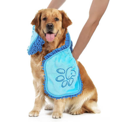 Soft and Quick-Dry Chenille Dog & Cat Bath Towel