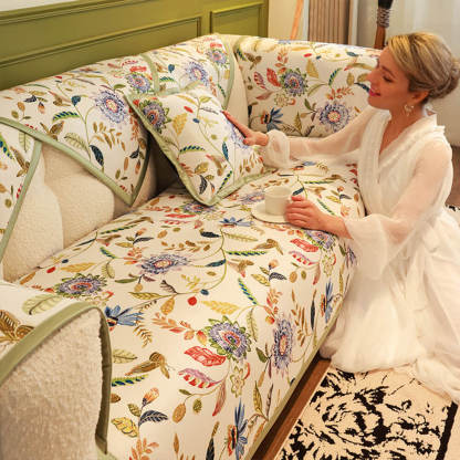 All-Season Cooling Pastoral Floral Sofa Cover