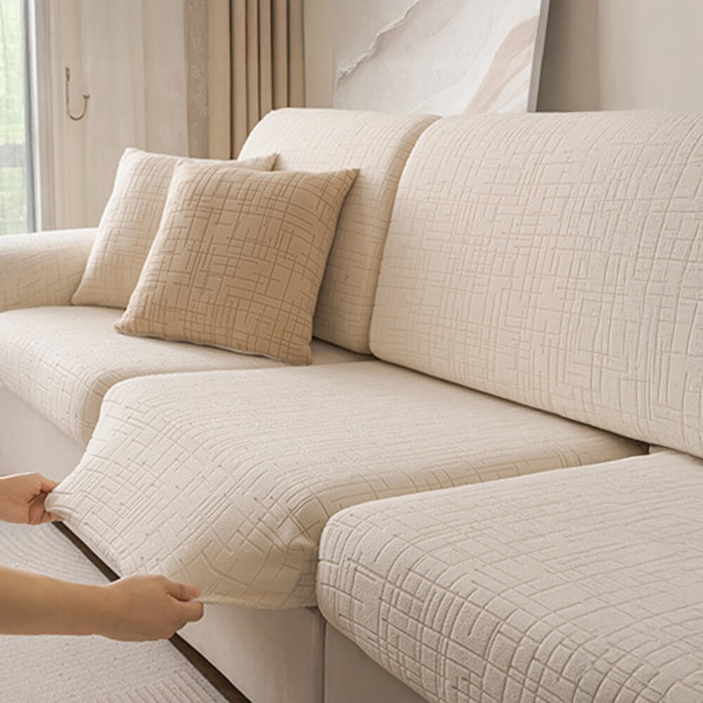 Skin-Friendly Jacquard Plush Breathable Sweat-Absorbent Full-Cover Magic Sofa Cover