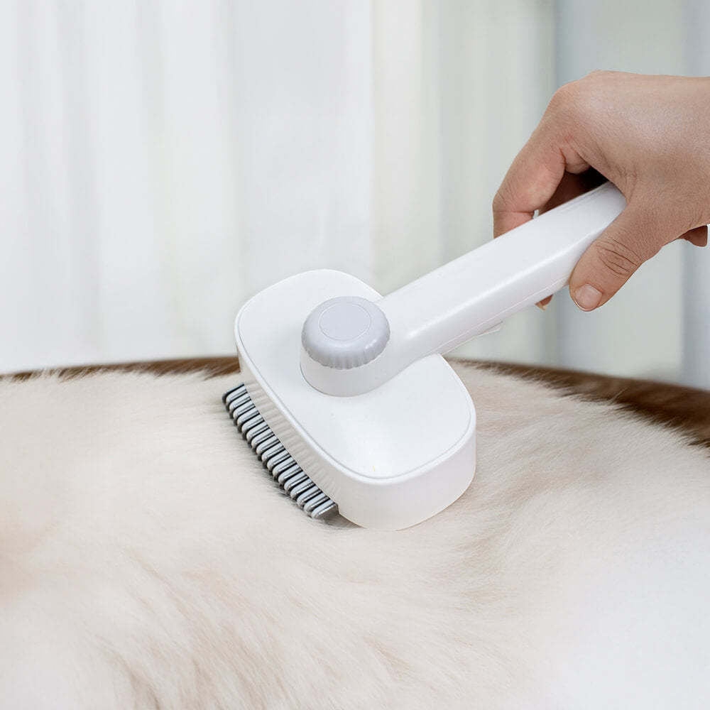 2 In 1 Self-Cleaning Dual-Head Shedding and Dematting Tool Pet Grooming Brush