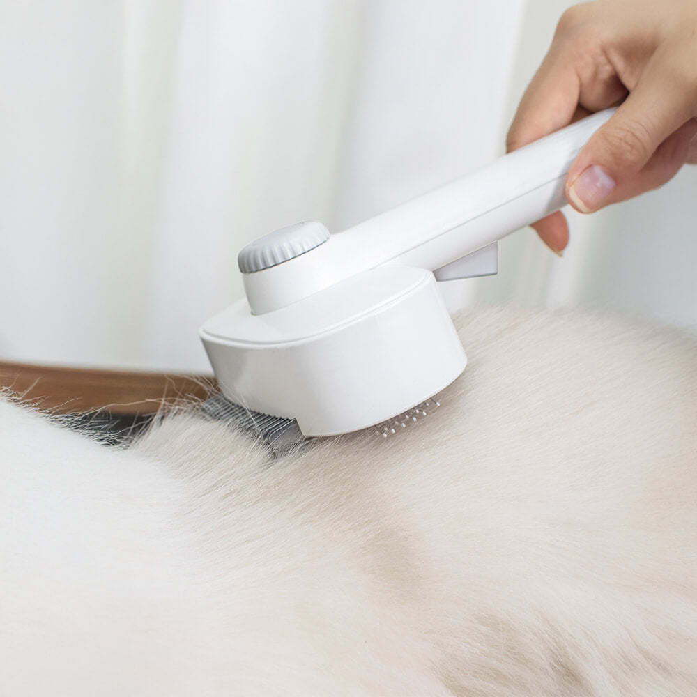 2 In 1 Self-Cleaning Dual-Head Shedding and Dematting Tool Pet Grooming Brush