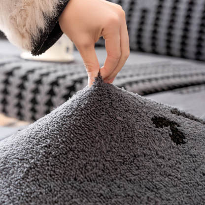 All-Season Soft & Stretchy Fishbone Striped Magic Sofa Cover