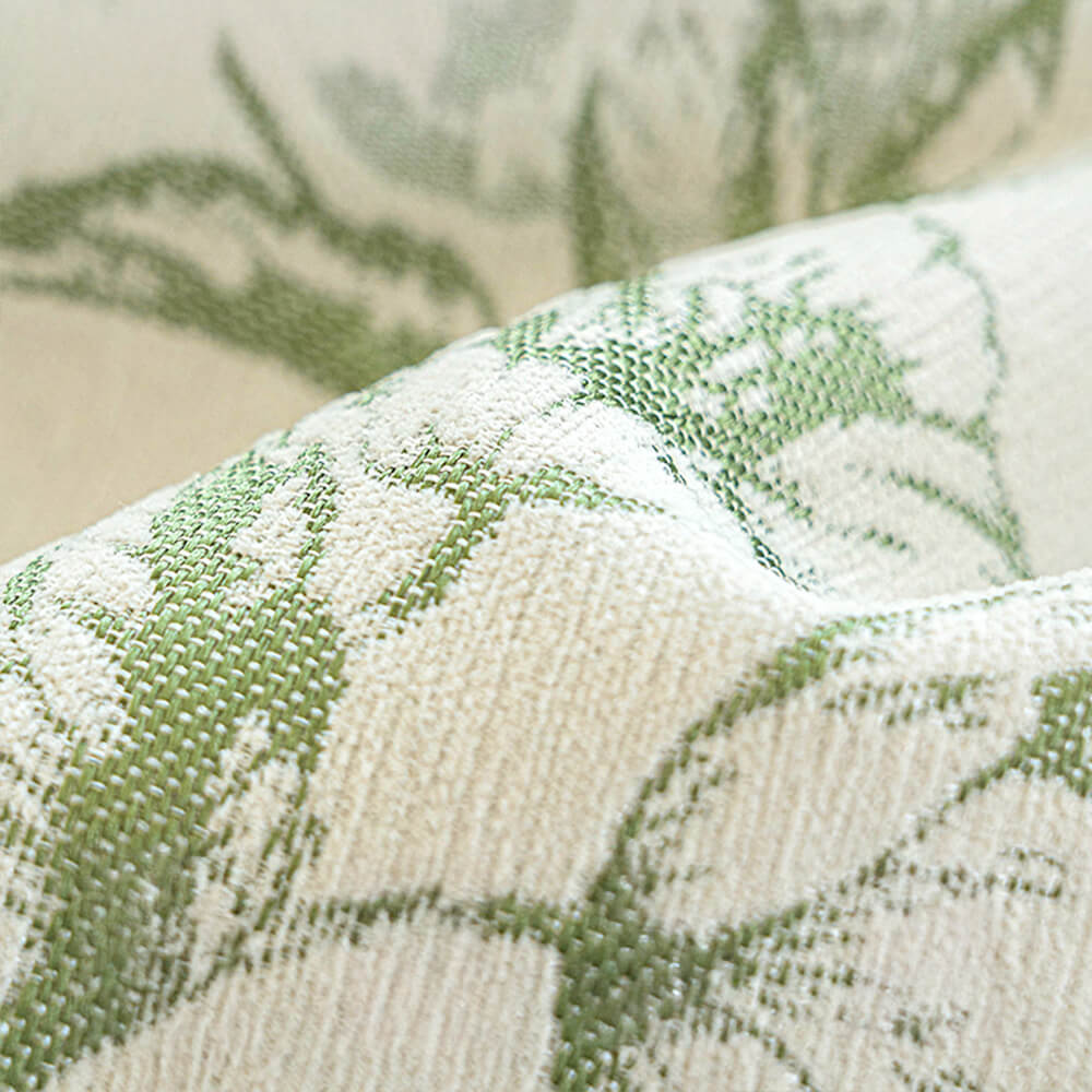 Chenille Floral Ruffle Design Anti-Slip Sofa Cover