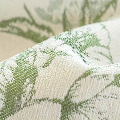 Chenille Floral Ruffle Design Anti-Slip Sofa Cover
