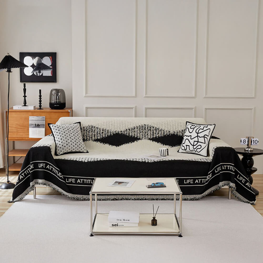 Chenille Short Velvet Artistic Pattern Throw Sofa Cover