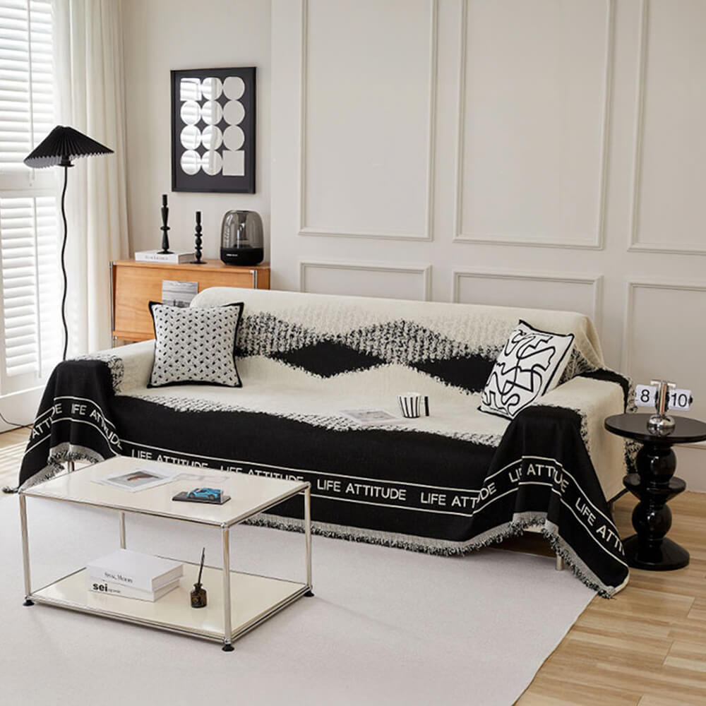 Chenille Short Velvet Artistic Pattern Throw Sofa Cover