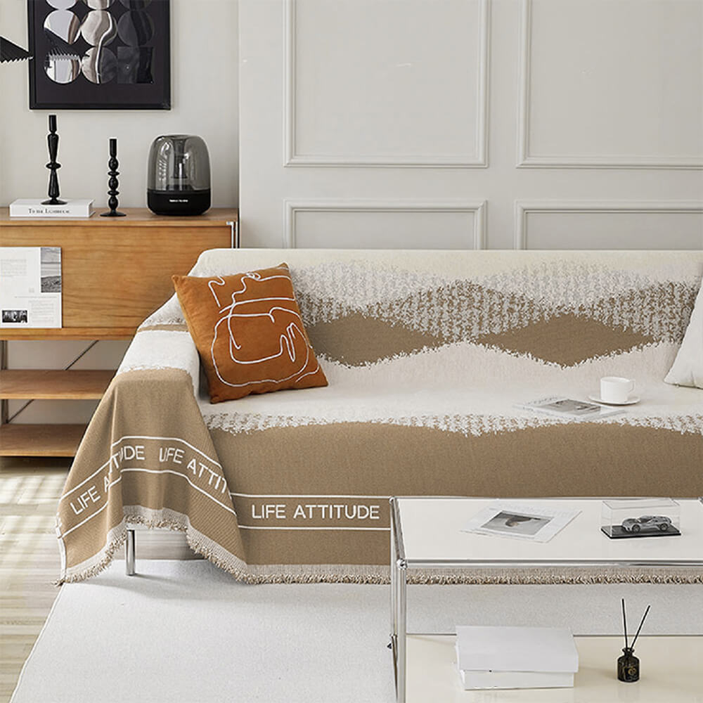 Chenille Short Velvet Artistic Pattern Throw Sofa Cover