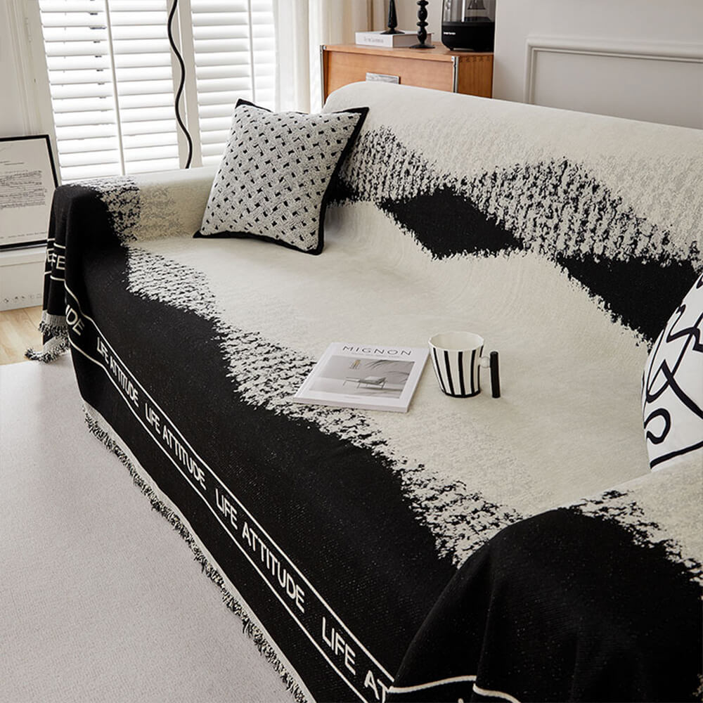 Chenille Short Velvet Artistic Pattern Throw Sofa Cover