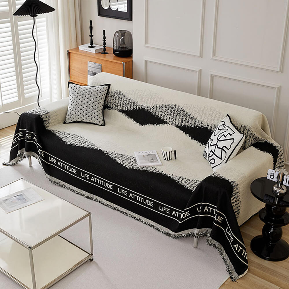 Chenille Short Velvet Artistic Pattern Throw Sofa Cover