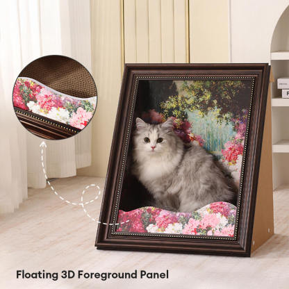 Classic Oil Painting Art-Inspired Decor 3D Cat Scratcher Cat Bed