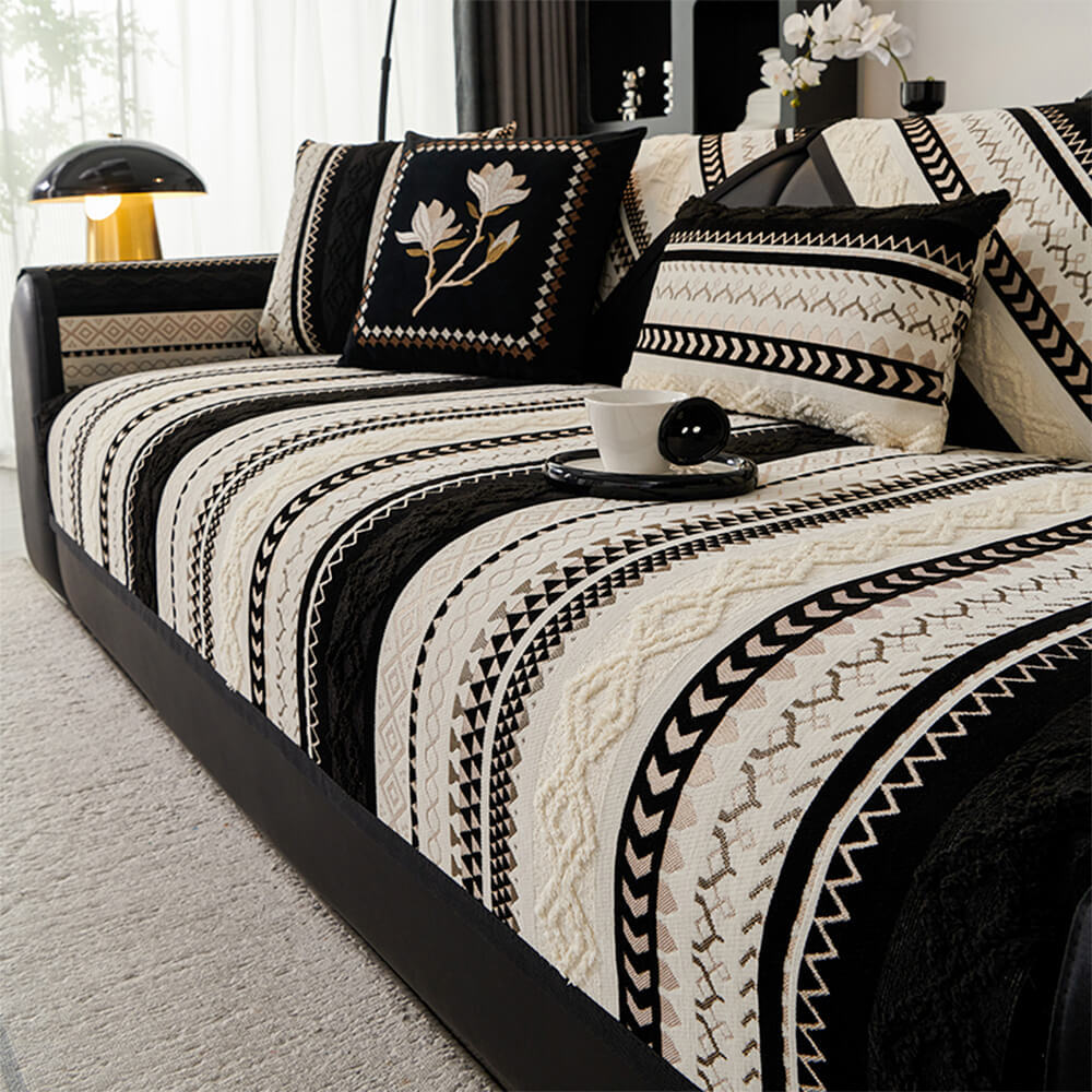 Colour-block Woven Suede Soft Skin-Friendly Anti-Skid Sofa Cover