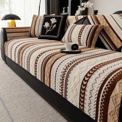 Colour-block Woven Suede Soft Skin-Friendly Anti-Skid Sofa Cover