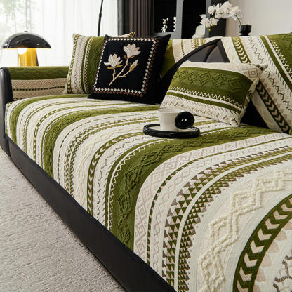 Colour-block Woven Suede Soft Skin-Friendly Anti-Skid Sofa Cover