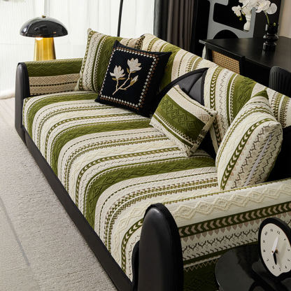 Colour-block Woven Suede Soft Skin-Friendly Anti-Skid Sofa Cover