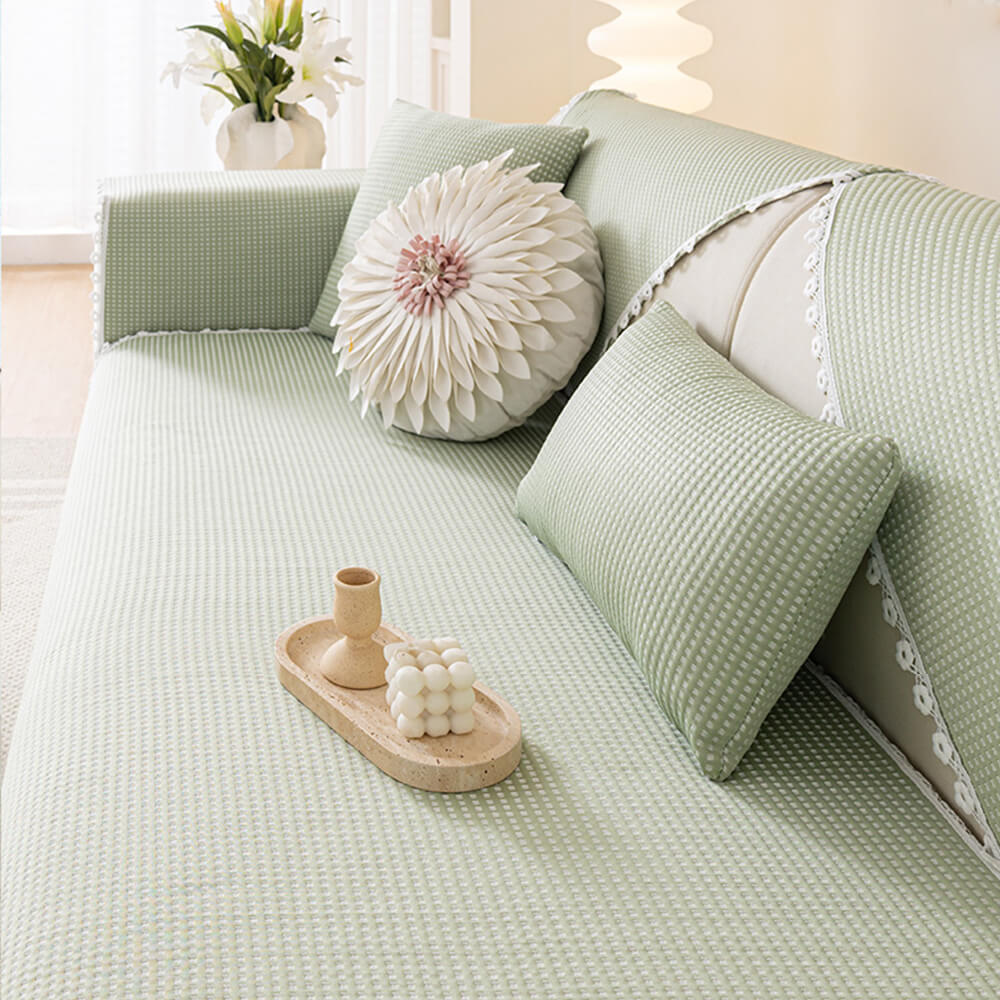 Cooling Pad Design with Delicate Lace Trim and Icy Touch Sofa Cover