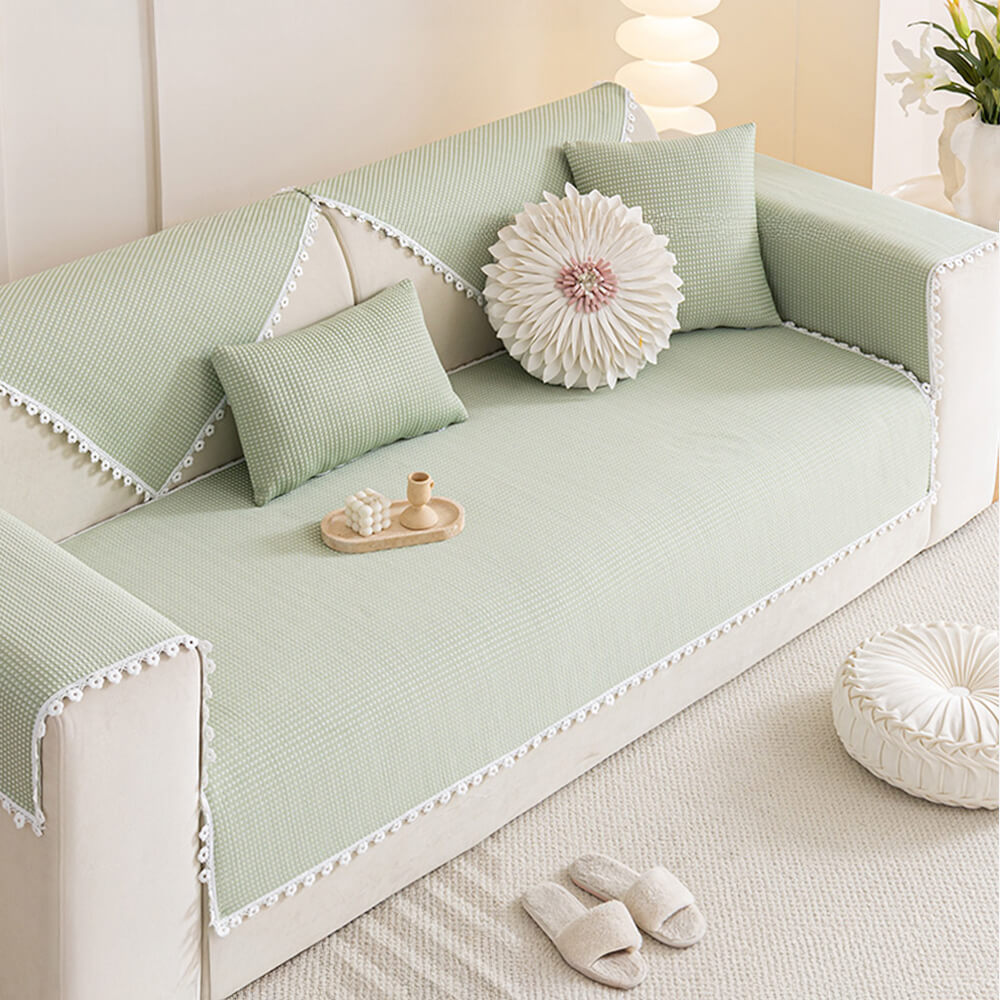 Cooling Pad Design with Delicate Lace Trim and Icy Touch Sofa Cover