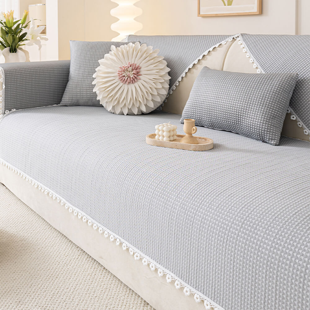 Cooling Pad Design with Delicate Lace Trim and Icy Touch Sofa Cover