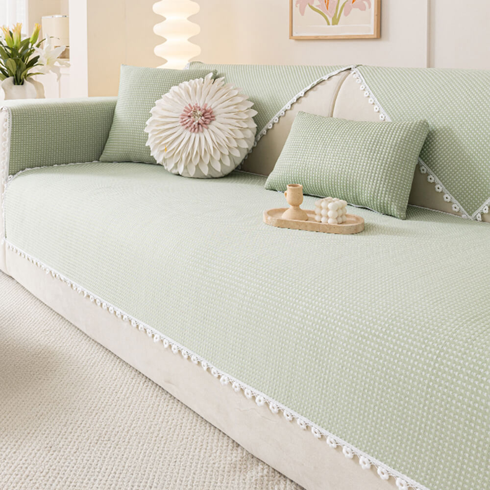 Cooling Pad Design with Delicate Lace Trim and Icy Touch Sofa Cover