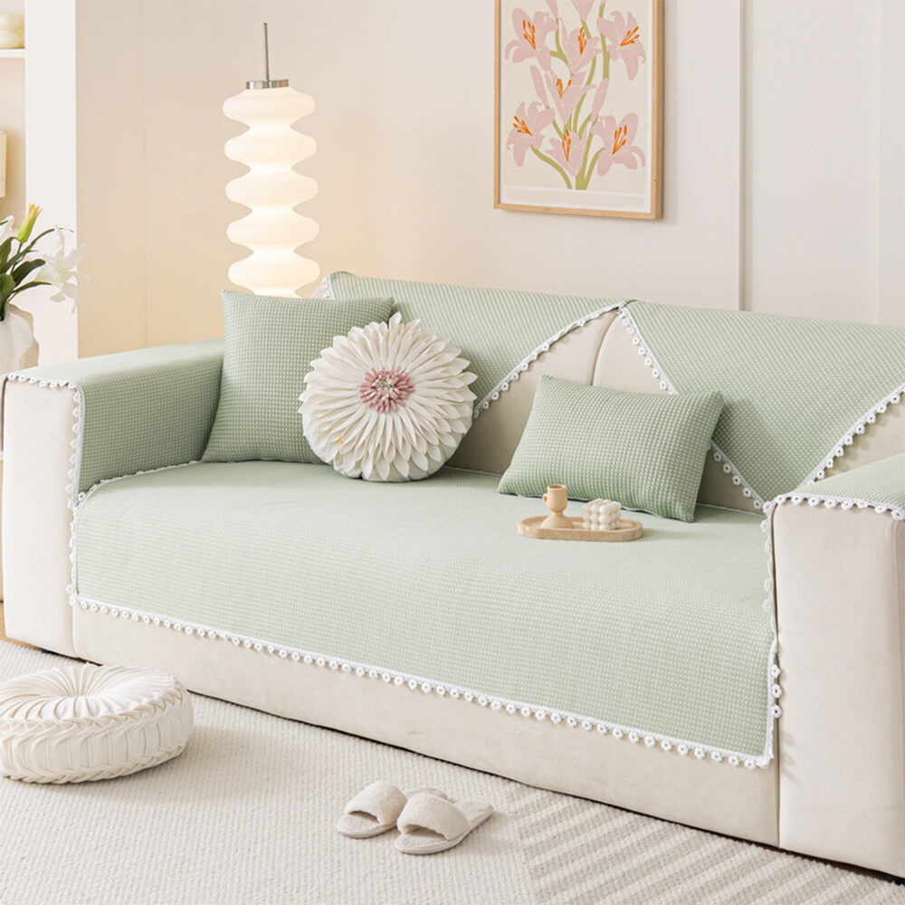 Cooling Pad Design with Delicate Lace Trim and Icy Touch Sofa Cover