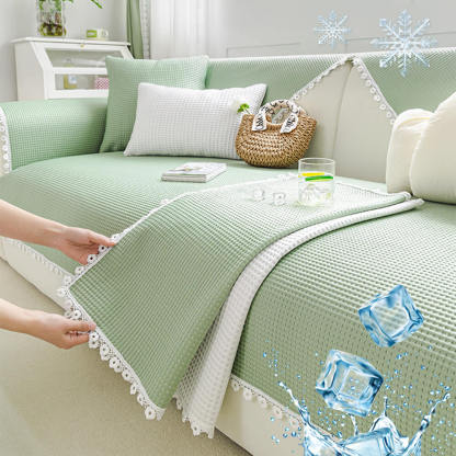 Cooling Pad Design with Delicate Lace Trim and Icy Touch Sofa Cover