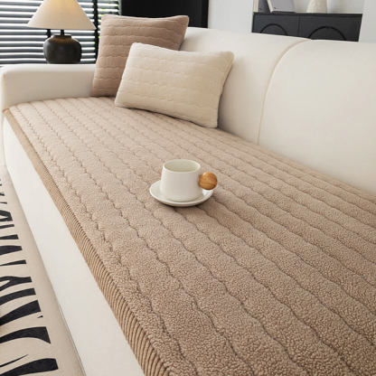 Creamy Soft Breathable Lambskin Sofa Cover