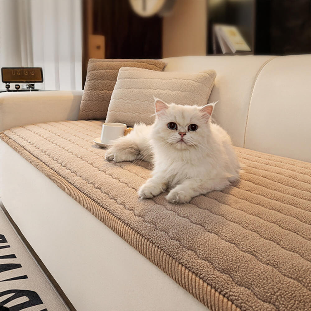 Creamy Soft Breathable Lambskin Sofa Cover