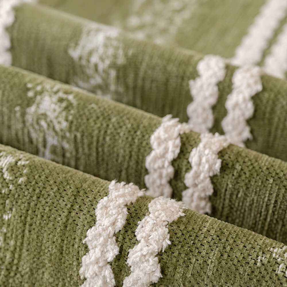 Decorative Stripe Tassel Chenille Throw Couch Cover