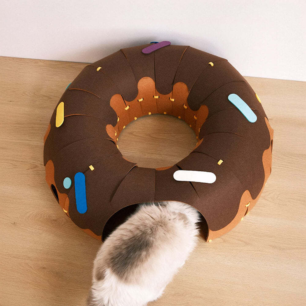 Donut-Shaped Felt Play Tunnel for Cats – Fun and Cosy Cat Tunnel