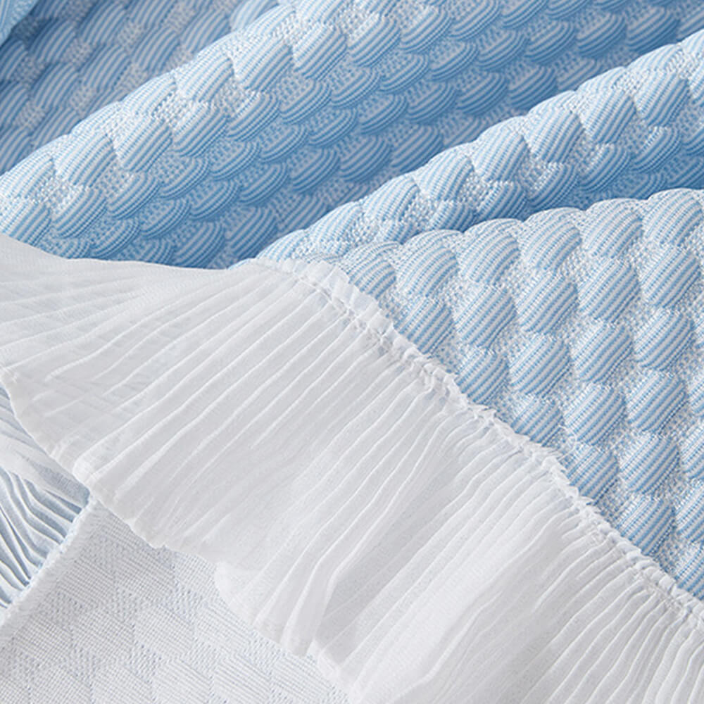 Elegant Breathable Cooling Ice Silk Stylish Frilled Edges Sofa Cover