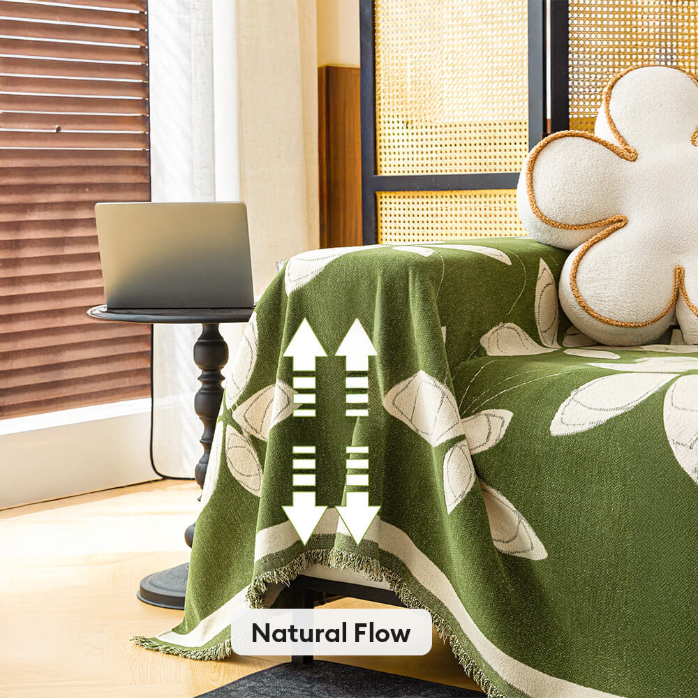Elegant Reversible Chenille Patterned Throw Sofa Cover