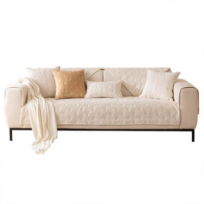 Elegant Shell Pattern Flannel Scratch-Resistant Sofa Cover
