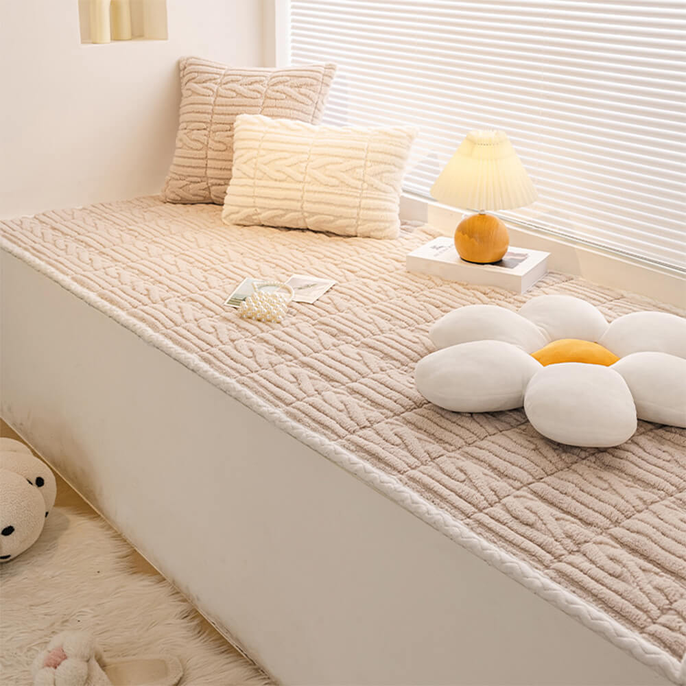 Elegant Textured Cotton Velvet Pet Mat Bed Sofa Cover