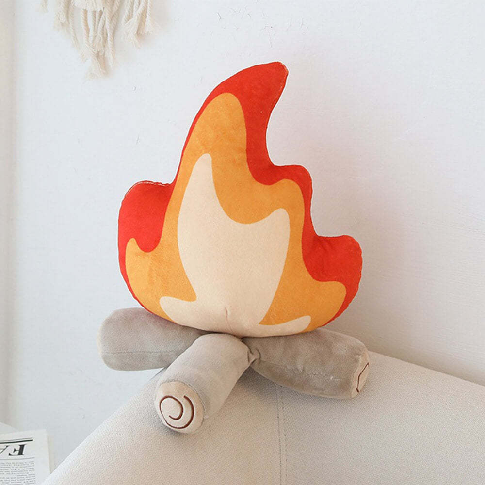 Flame Shape Plush Cosy Decorative Accent Sofa Pillow