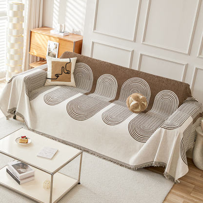 Geometric Pattern Reversible Chenille Throw Sofa Cover