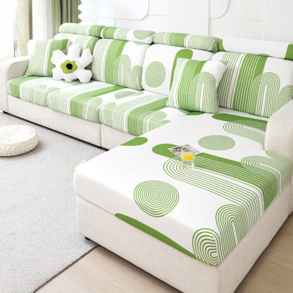 Linear Pattern Cooling Ice Silk Stretch Magic Sofa Cover
