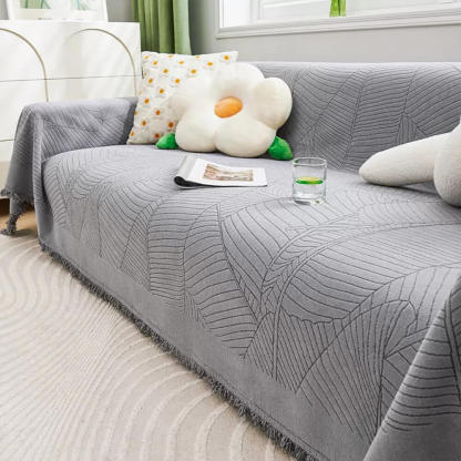 Chenille Large Leaf Full Coverage Thickened Anti-Scratch Sofa Cover