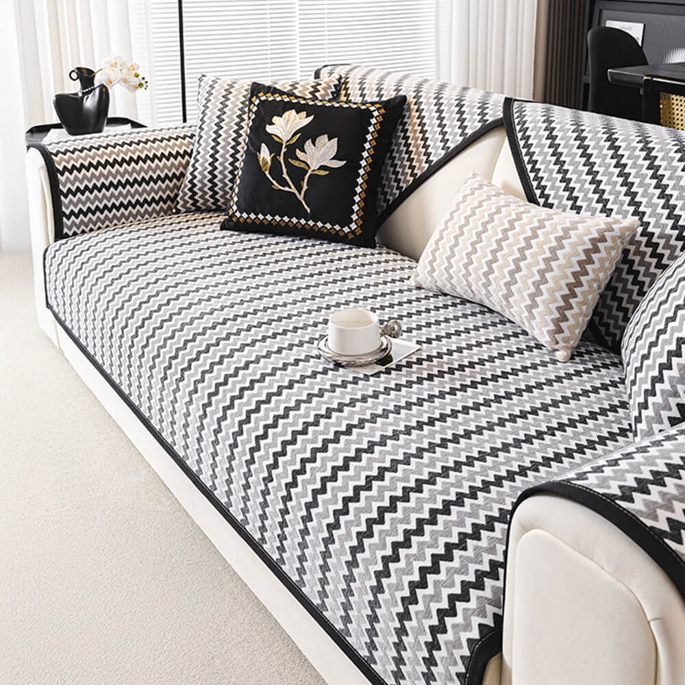 Non-Slip Wave Pattern Scratch and Wear Resistant Sofa Cover