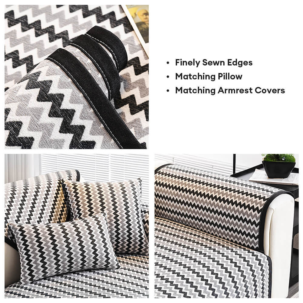 Non-Slip Wave Pattern Scratch and Wear Resistant Sofa Cover