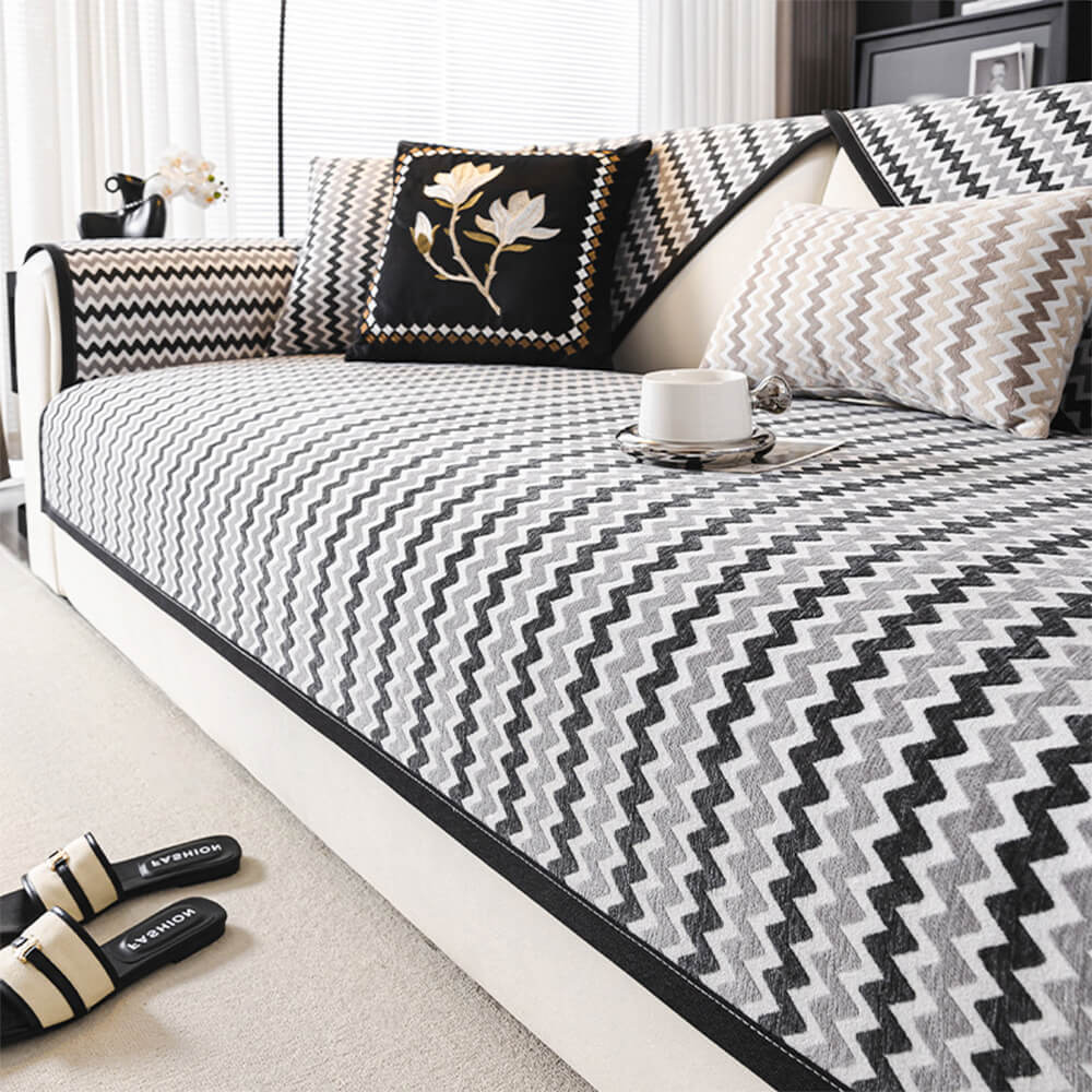 Non-Slip Wave Pattern Scratch and Wear Resistant Sofa Cover