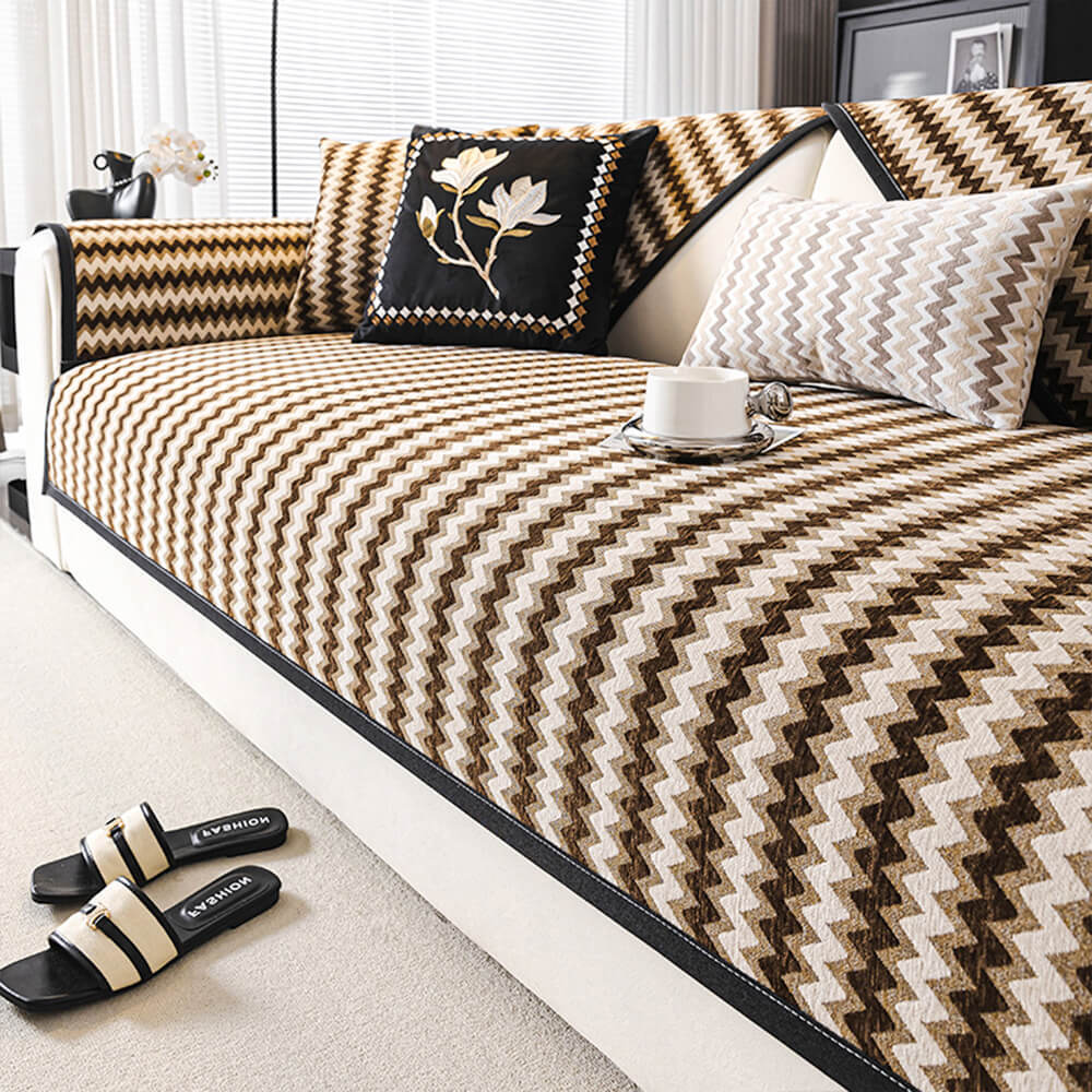 Non-Slip Wave Pattern Scratch and Wear Resistant Sofa Cover