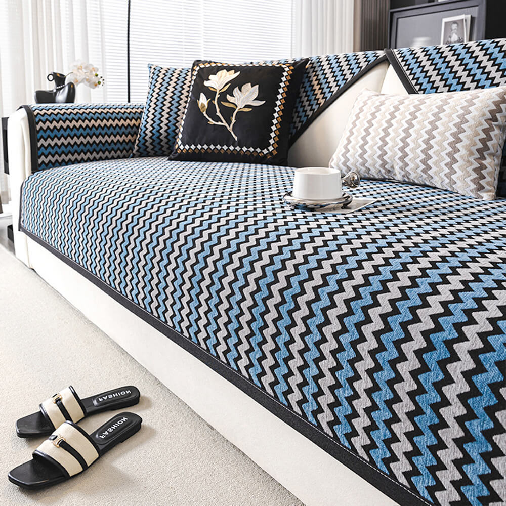 Non-Slip Wave Pattern Scratch and Wear Resistant Sofa Cover