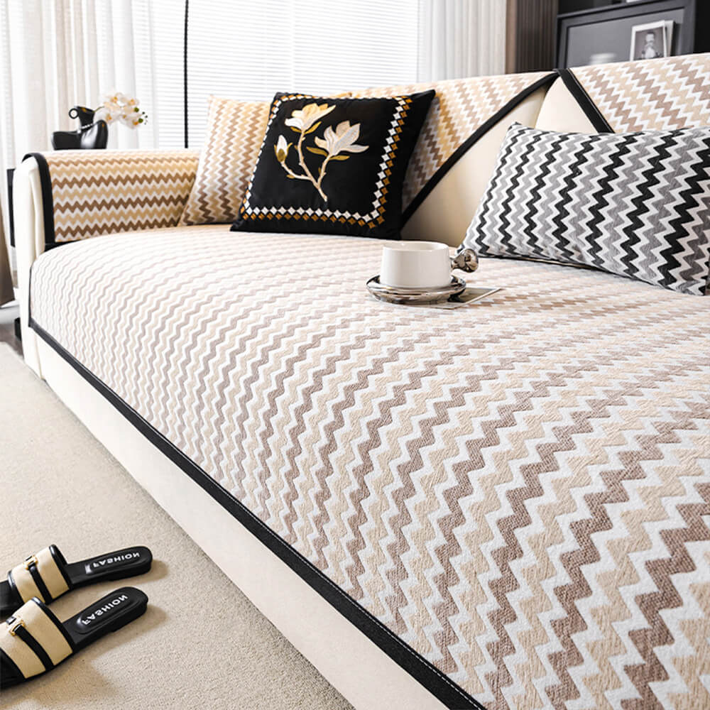 Non-Slip Wave Pattern Scratch and Wear Resistant Sofa Cover