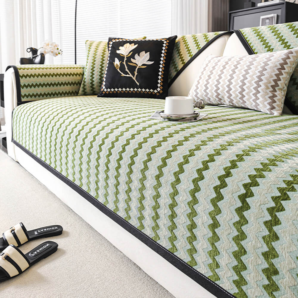 Non-Slip Wave Pattern Scratch and Wear Resistant Sofa Cover