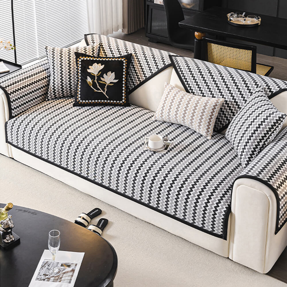 Non-Slip Wave Pattern Scratch and Wear Resistant Sofa Cover
