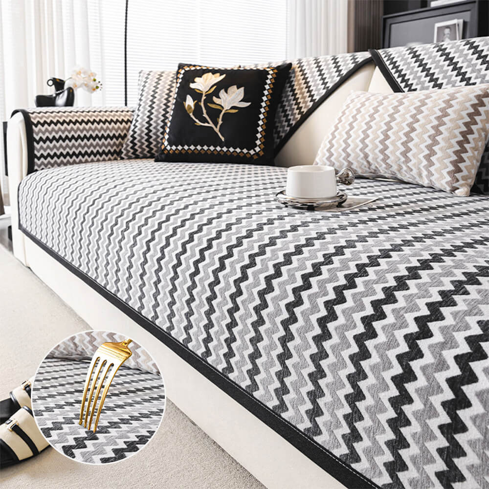 Non-Slip Wave Pattern Scratch and Wear Resistant Sofa Cover